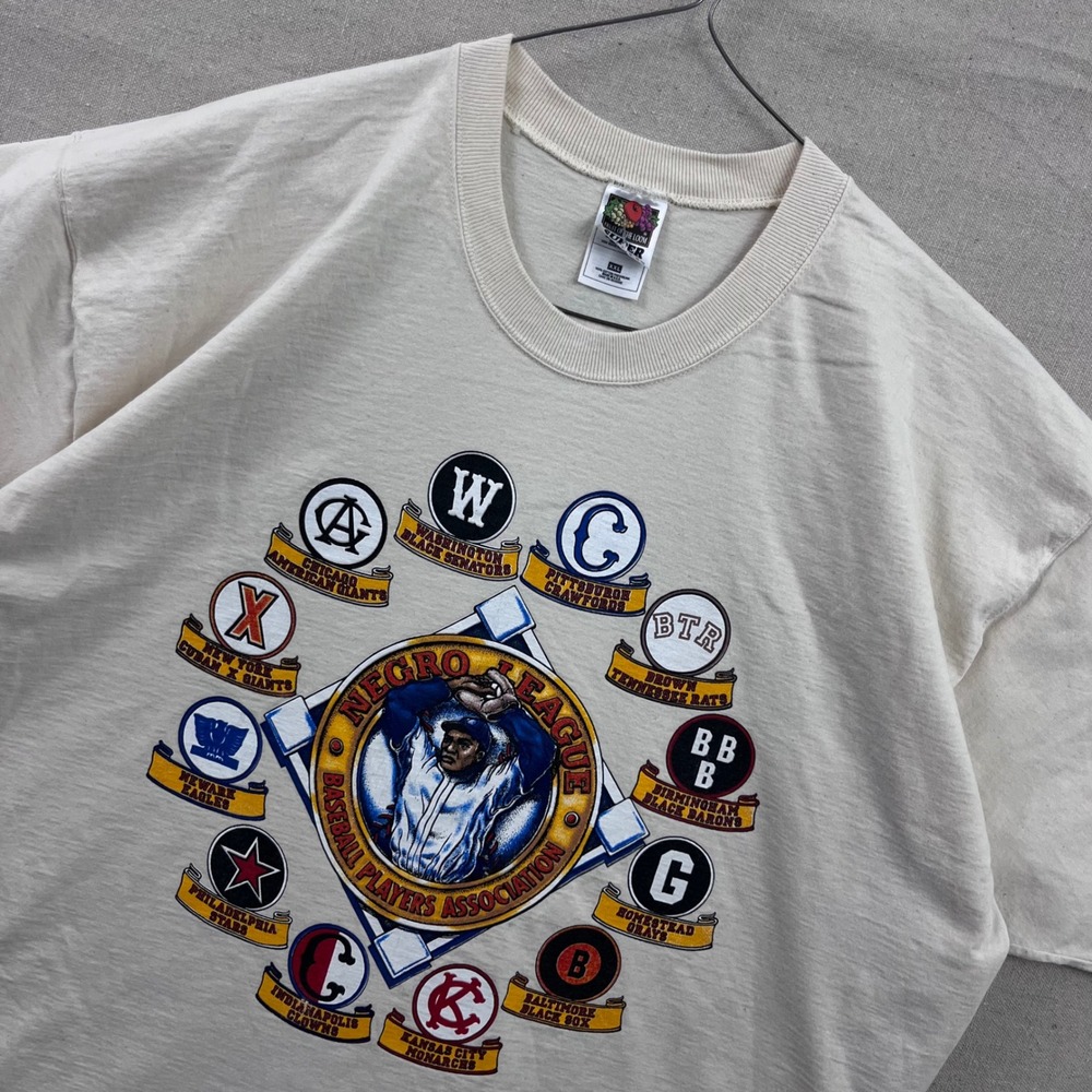 Vintage Y2K Negro League T-Shirt Mens XXL Cream Brothers Never Got Paid
